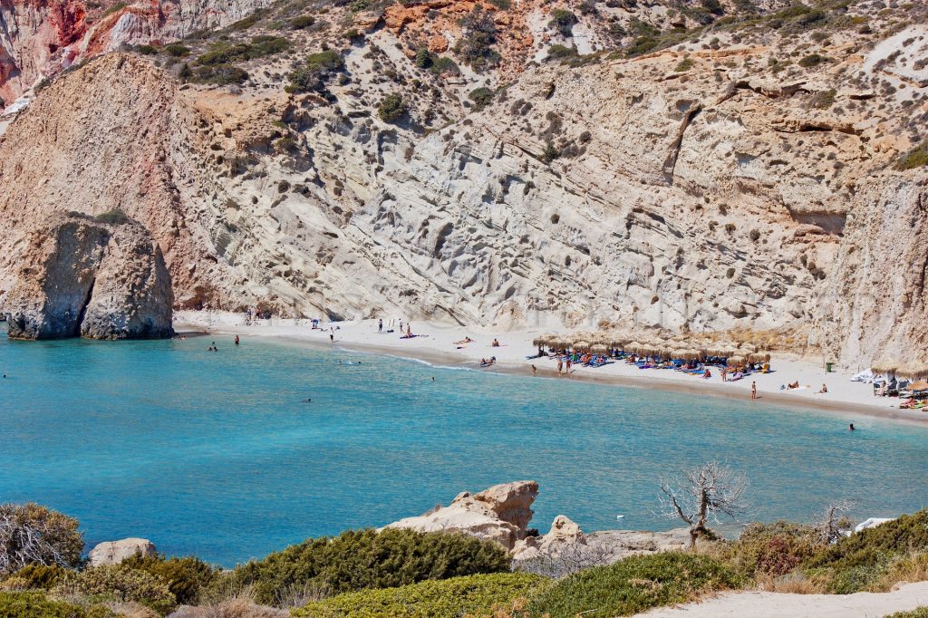 Milos is known for its stunning lunar landscape.