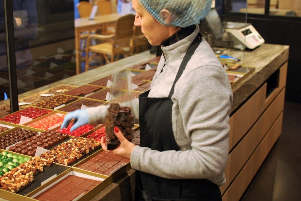 Frederic Blondeel Chocolate Factory and Shop offers innovative flavours.