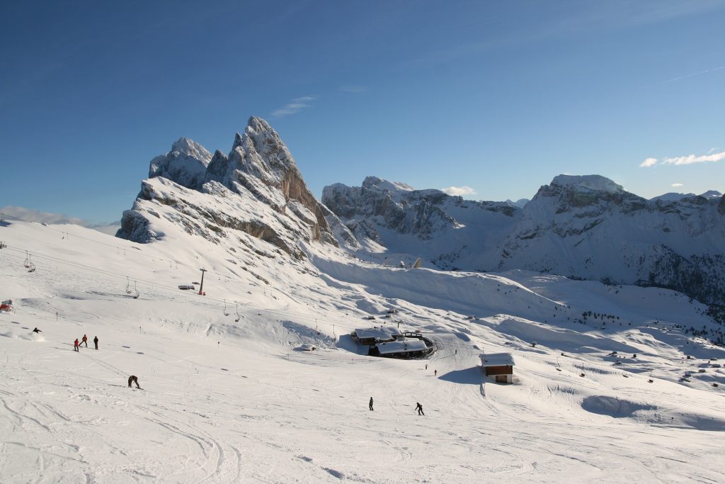 Val Gardena tops our list of best places for ski holidays in Italy.