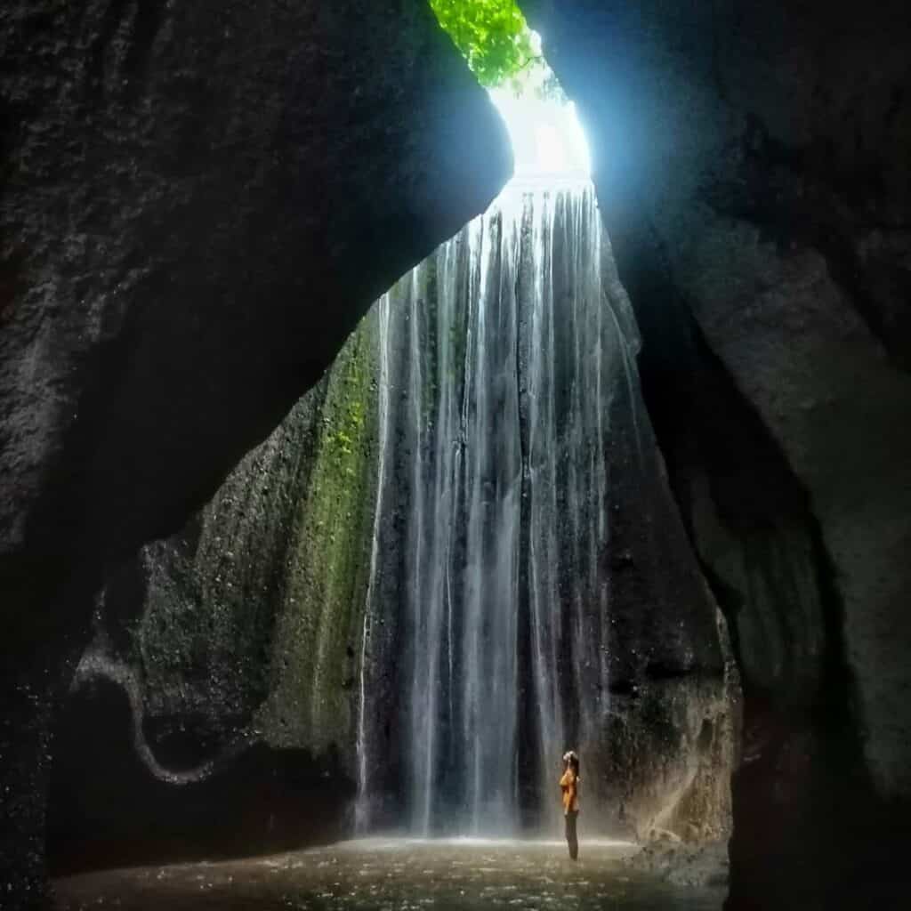 Tukad Cepung Waterfall is beautiful.