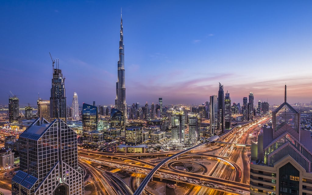 The stunning Dubai skyline.