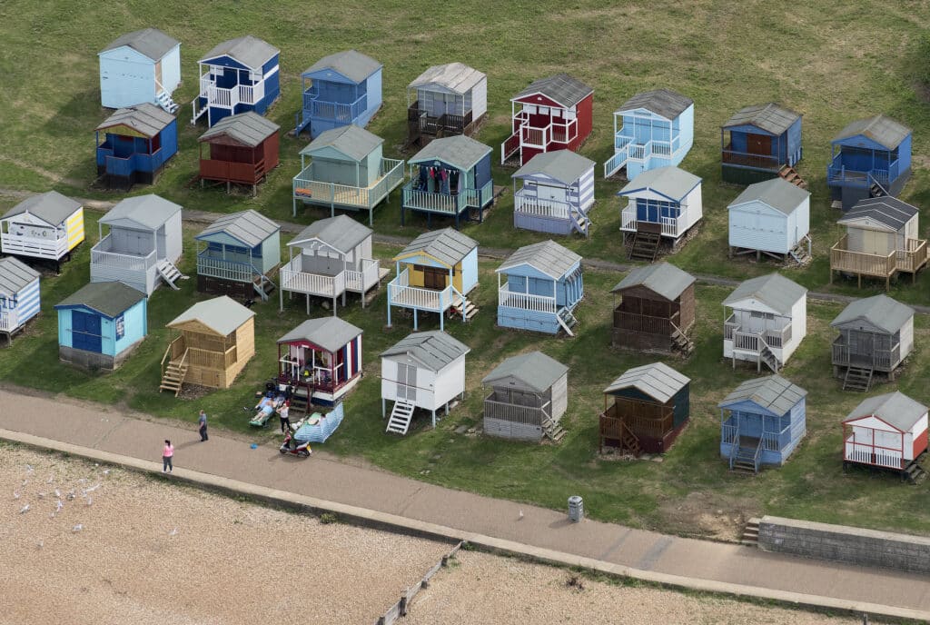 Tankerton has gorgeous views and wooden huts.