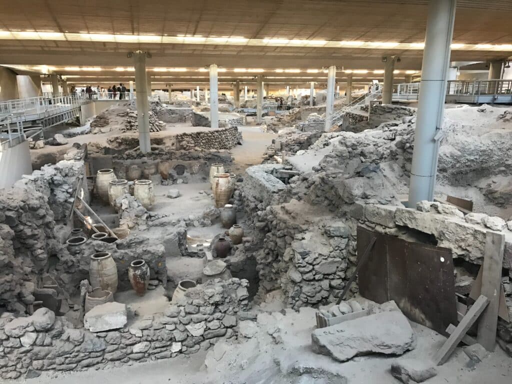 Akrotiri is one of the ancient Greek ruins worth exploring.