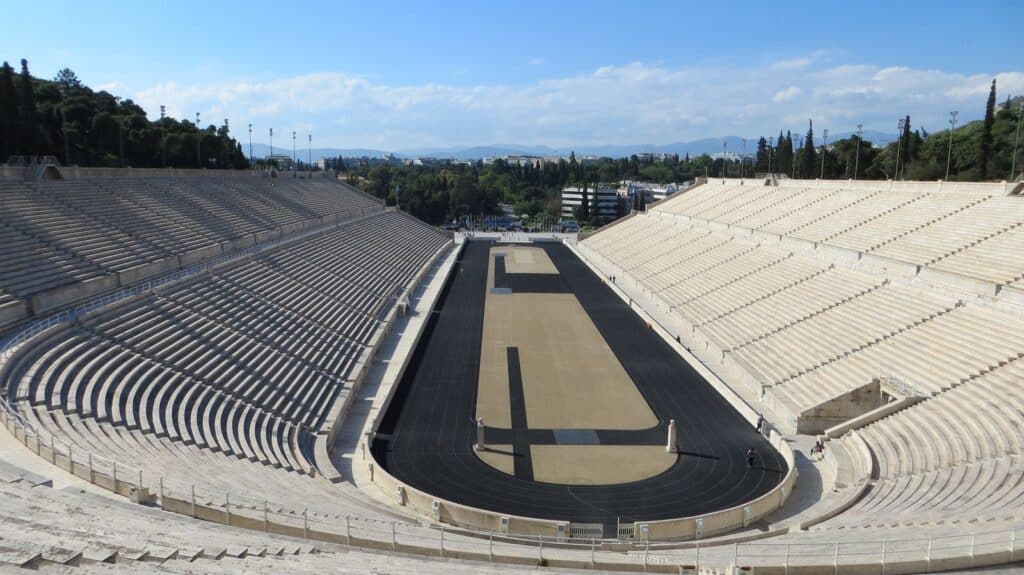 This Athens stadium is one of the ancient Greek ruins worth exploring.