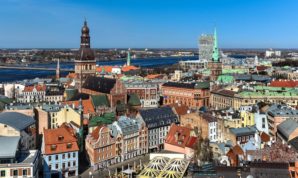 Beautiful view of Riga, Latvia.