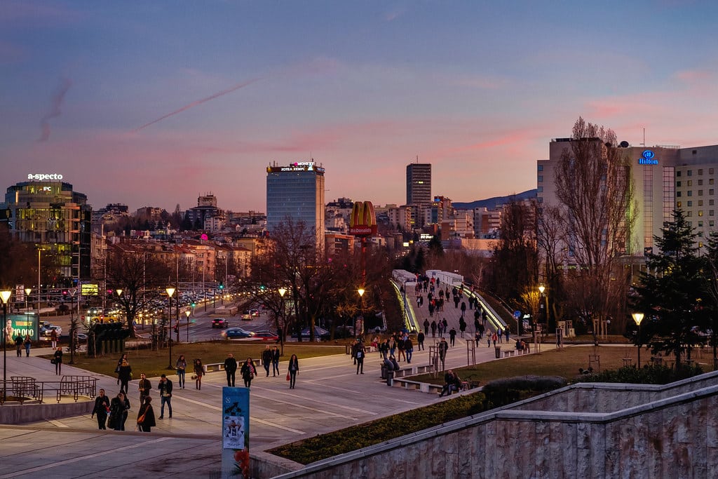 Picture of Sofia downtown, Bulgaria. One of the cheapest European city breaks in 2024.