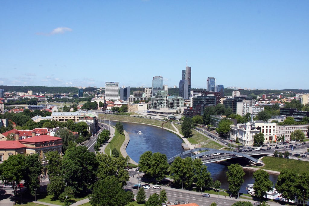 Beautiful view of Vilnius New Town, Lithuania.