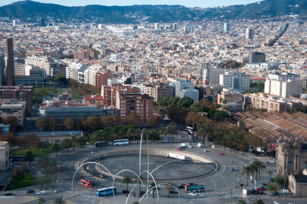 Panoramic view of Barcelona Catalonia, Spain.